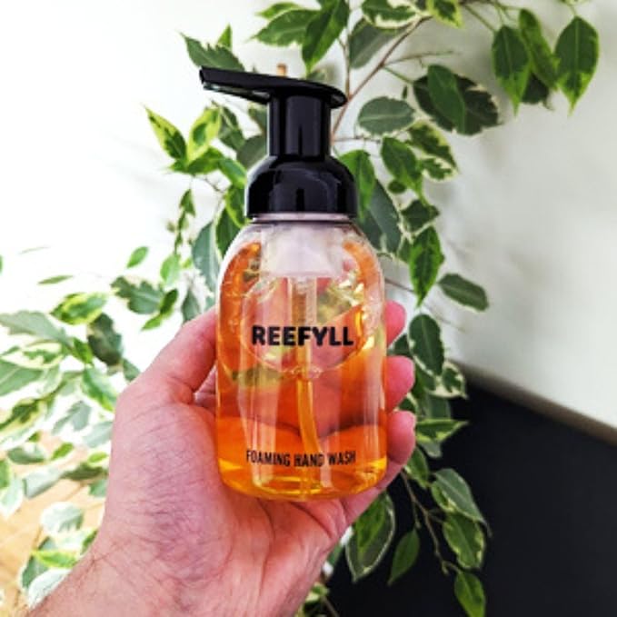 Foaming Soap Dispenser Starter Pack with Refillable Bottle 250ml and Hand Soap Tablet x1 for Bathroom Kitchen Countertop Refillable Foam Soap with Tropical Coconut Scent