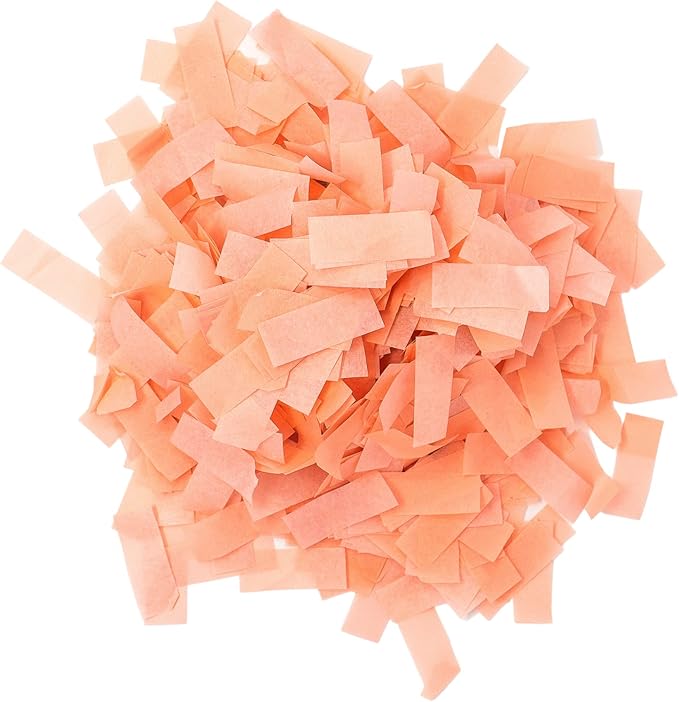 Ultimate Confetti, Orange UV Glow Rectangular Biodegradable Confetti -Tissue Paper Flame-Resistant & Slow-Falling Confetti for Cannon and Launcher use - Best for Celebrations - 1 lb, 16 oz