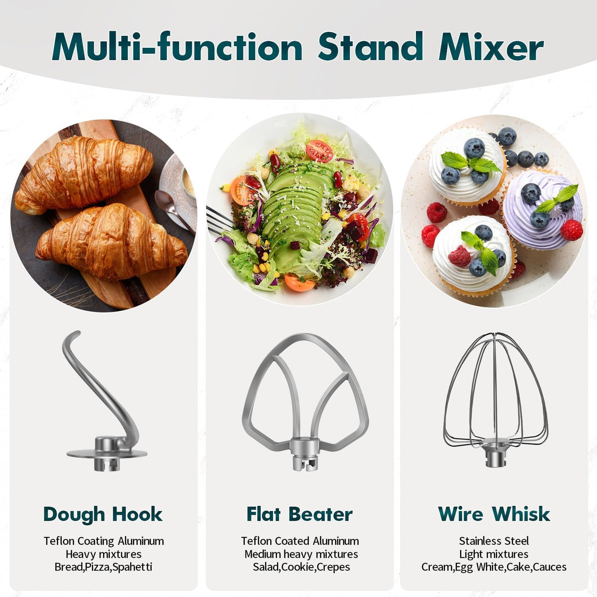 COOKLEE Stand Mixer, 9.5 Qt. 660W Electric Kitchen Mixer with Dishwasher-Safe Dough Hooks, Flat Beaters, Wire Whip & Pouring Shield Attachments for Most Home Cooks, Lavender