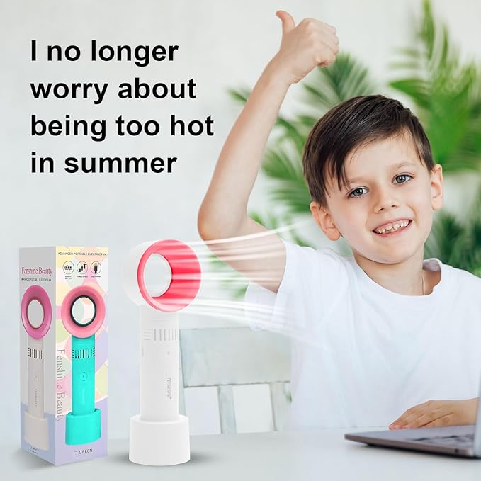 Portable USB Rechargeable Mini Fan Eyelash Fan Dryer Bladeless Handheld for Eyelash Extension, Air Conditioning Blower for Essential Eyelash Extension Supplies (White 02)