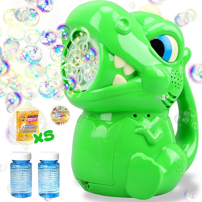 Bubble Machine for Kids 3 4 5 6 Years Old Boys: Bubbles Toys Dinosaur Bubble Machine Bubble Guns for Kids Ages 4-8 Outdoor Toys Gift for 3 4 5 6 7 8 Years Old Boys Girls