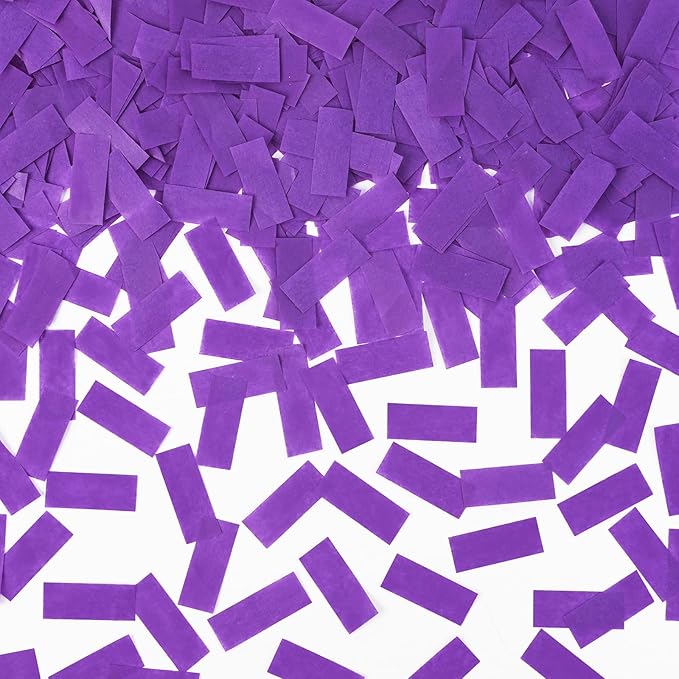 1.2LBS Confetti, Purple Biodegradable Confetti - Rectangular Fluttering Tissue Paper Confetti for Cannon and Launcher use – Parties, Concerts and Weddings for Events