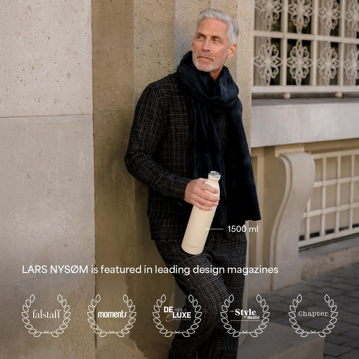 LARS NYSØM Stainless Steel Insulated Water Bottle 12oz 17oz 25oz 34oz 51oz | Insulated Thermo Flask for Hot and Cold Beverages | Leakproof Drinking Bottle (Lavender Purple, 25.4oz)