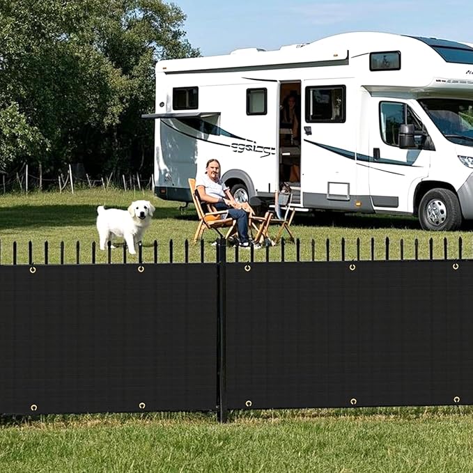 2.5' x 120' Balcony Privacy Screen Fence Cover with Zip Ties Grommets for Apartment Patio Porch Deck Backyard Outdoor (Black)