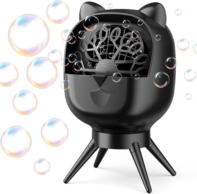 Upgraded Bubble Machine with 180°/90°Auto Rotation &1800mAh Rechargeable Battery2Hrs Playtime 500ml Large Tank Dual Speed Control & USB-C Charging Bubble Toys for Indoor Outdoor Birthday Party