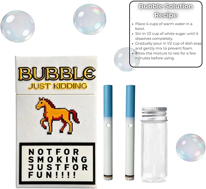 Bubble Blower Set with 2Wands and Refillable Bottle, Handheld Bubble Maker, Stress Relief Outdoor Bubble Toy, Fun Creative Gift for Men Women, YH