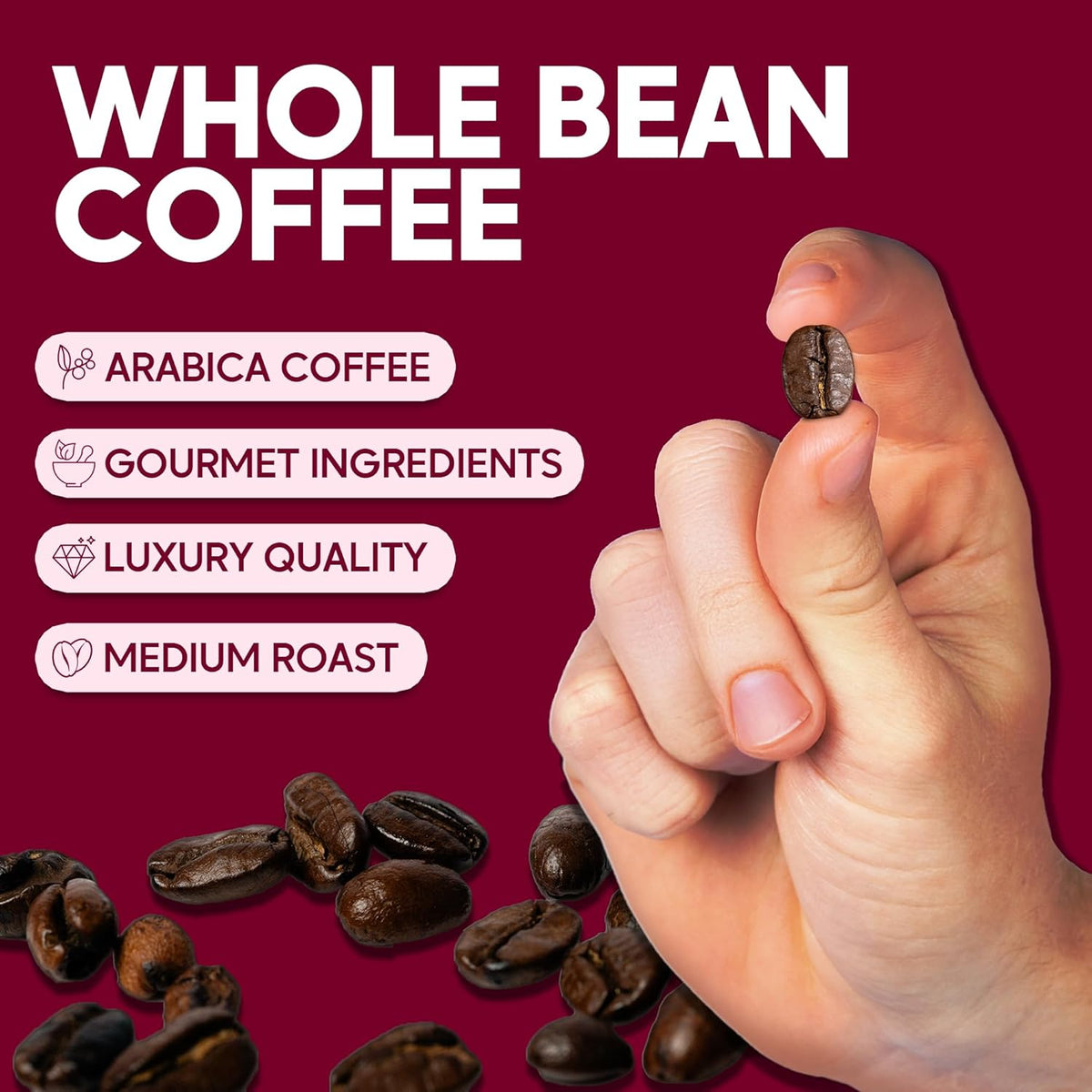 Sarasota Coffee Whole Bean Jamaican Me Crazy, Medium Roast Gourmet Flavored Coffee Beans, Low Acid, Mold Free, Specialty Grade Bulk Beans, 5lb (80 oz)
