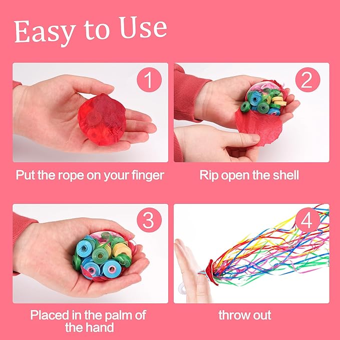 Confetti Poppers, 20 Pack Plastic No Mess Streamers, Party Poppers for Birthday,Wedding,Celebrations,Graduation Party (Colorful 2, 20 Pack)