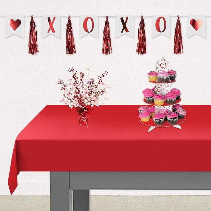 Beistle Heart Gleam 'N Burst Centerpieces 2 Piece, 15", Red/Opalescent