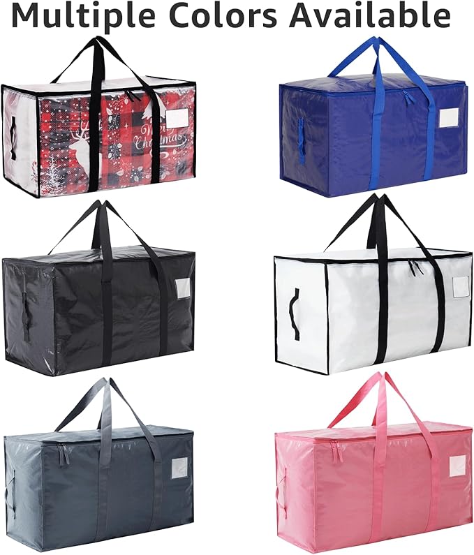 Moving Bags Heavy Duty Extra Large, Alternative for Moving Boxes & Moving Supplies,Clear Storage Bins with Lids, Plastic Packing Tote, Storage Bags for Clothes with Handles & Zippers(Clear, 4Pack)