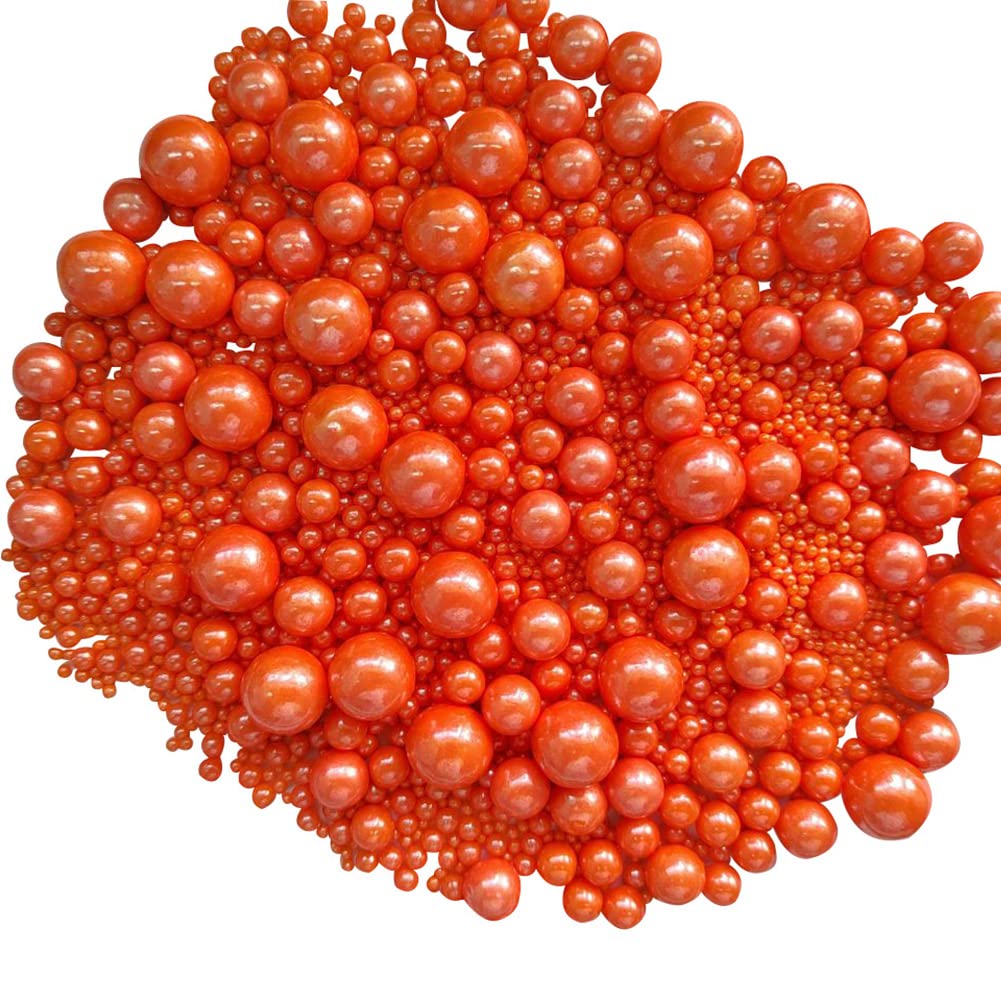 Edible Orange Sugar Pearls Candy Sprinkles 120G/ 4.23Ounce Baking Cake Sprinkles Cupcake and Cake Topper Cookie Decorations Wedding Party Valentines