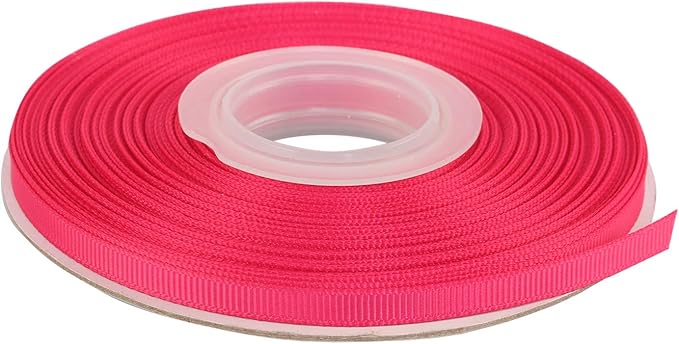 Ribbonitlux 1/4" Wide Solid Grosgrain Ribbon 25 Yards (176-Fuchsia）, Set for Gift Wrapping, Party Decor, Sewing Applications, Wedding and Craft