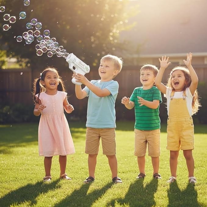 24 Pack Wedding Bubbles Machine Party Set, Automatic Bubble Guns with Bubble Concentrate, Suitable for All Types of Parties and Events (Without Battery)