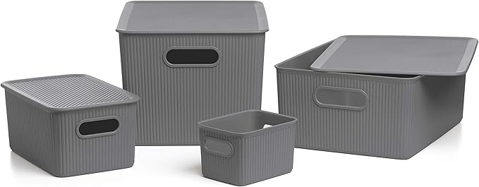 Tatay Baobab Multipurpose Storage Basket XL, Anthracite, 29.4 x 38.5 x 23