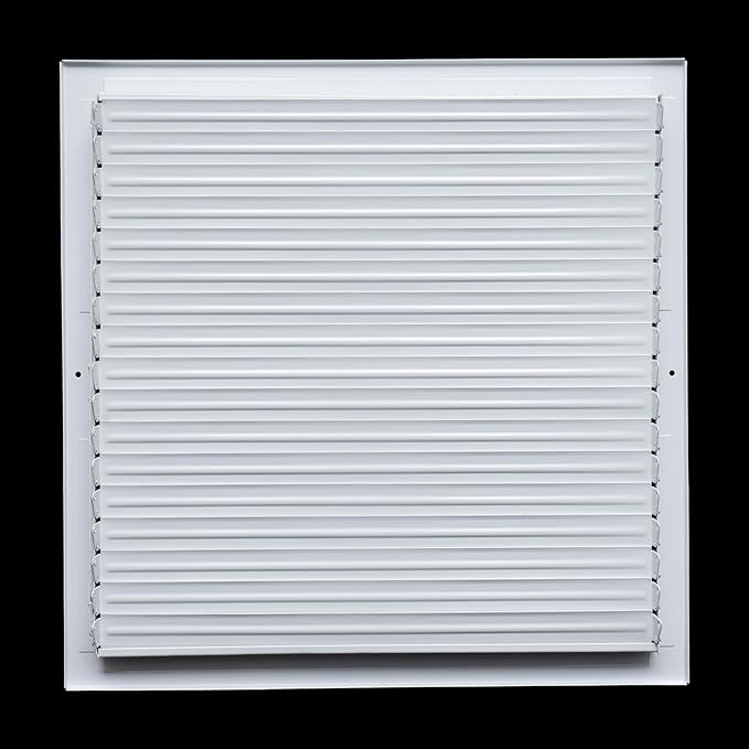 [5 Pack] Fits 18x18 Duct Opening Steel Adjustable Air Supply Grille by Handua | Register Vent Cover Grill for Sidewall and Ceiling | White | Out. Dim.: 19.75" X 19.75"