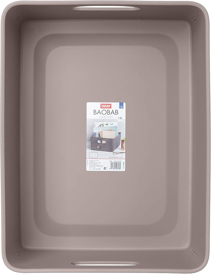 Tatay Large Multipurpose Sort Basket Holds 15 Liters, Taupe Brown, 29.4 X 38.5 X 16 7010303