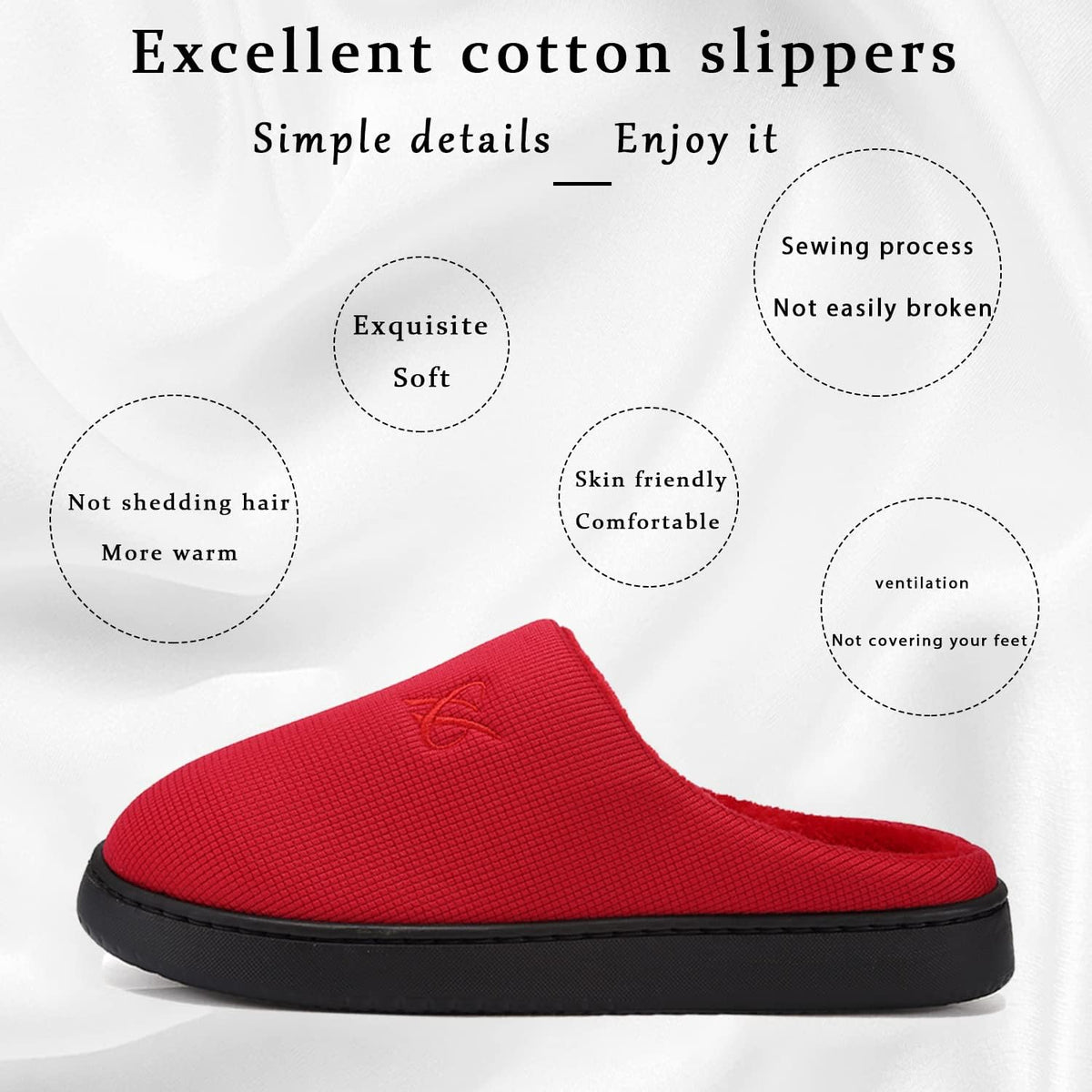 Memory Foam Slippers for Women's and Men's Casual House Shoes