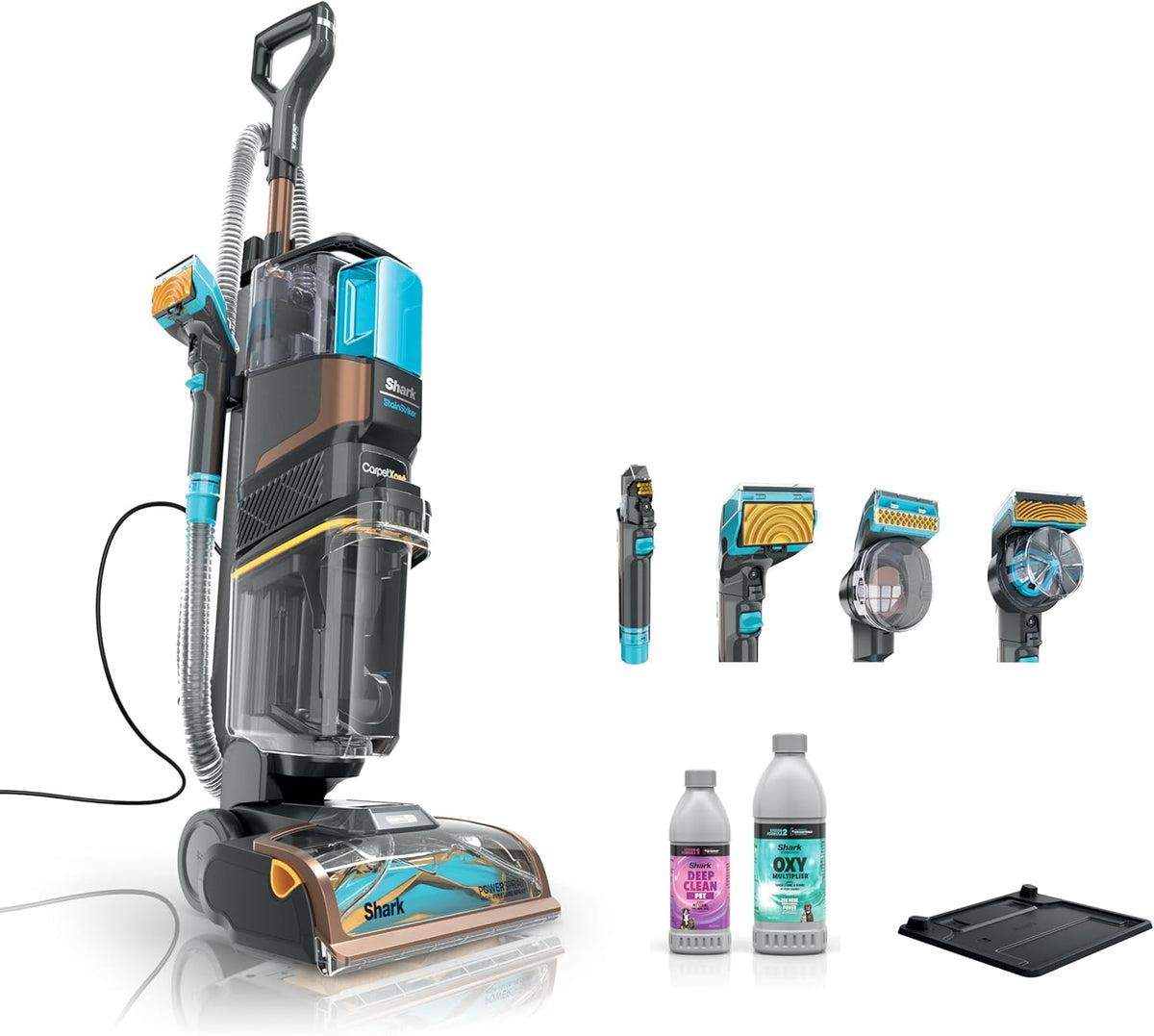 Shark CarpetXpert HairPro with StainStriker, Upright Carpet, Area Rug & Upholstery Cleaner, Perfect for Pets & Hair Removal, Carpet Shampooer, 4 Cleaning Tools, Pet Cleaning Solution, Copper, EX301