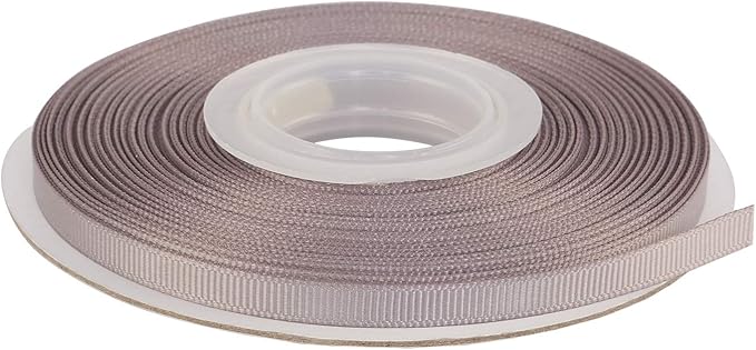 Ribbonitlux 1/4" Wide Solid Grosgrain Ribbon 25 Yards (012-Silver）, Set for Gift Wrapping, Party Decor, Sewing Applications, Wedding and Craft