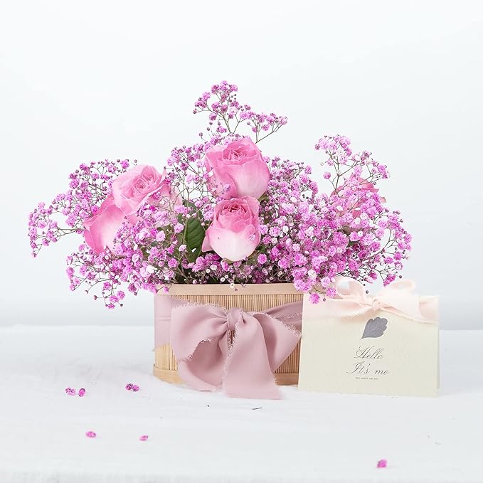 4 Rolls Mauve Handmade Fringe Chiffon Silk Ribbon 1.5" W x 5Yd Per Roll,Frayed Edges Ribbon Set for Gifts Wrapping,Wedding Invitations,Bouquets,DIY Crafts (1.5" x20Yd, Mauve)