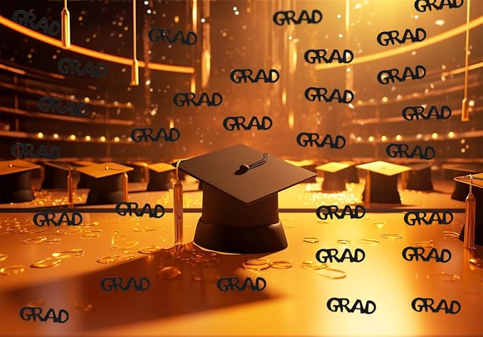 ONLYKXY 15gram Glitter Table Confetti Decor Scatter Bless Confetti Grad Party Decor for Congrats College Graduation Birthday Wedding Party Chocolate Favor Envelope Decal (Black GRAD)