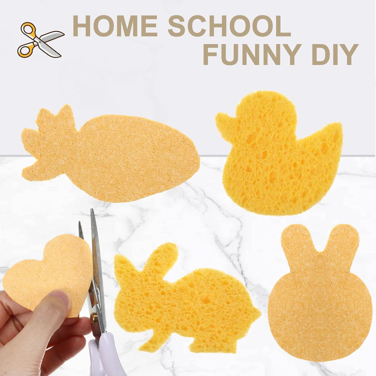Zhengmy 100 Pieces Kitchen Sponge Bulk Natural Sponges for Dishes Compressed Wood Pulp Sponges Cleaning Sponge Without Scratching for Kitchen Bathroom, 3.9 x 2.4 x 0.12 Inch (Yellow)