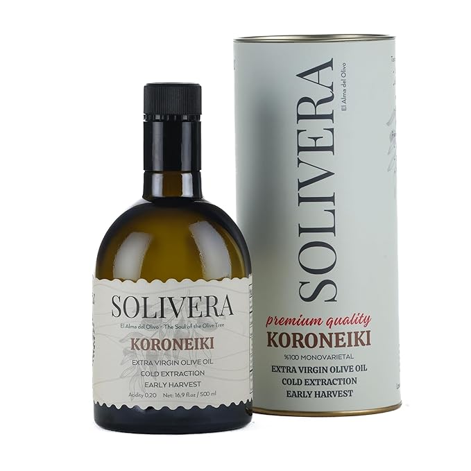 Solivera Koroneiki Extra Virgin Olive Oil Cold Pressed, 400+ High Polyphenols, Bold & Herbaceous, Single-Origin Hand Picked Organic Olive Oil