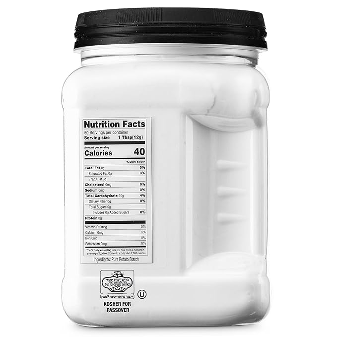 Roots Circle Gluten-Free Potato Starch, 1 Pack of 21oz Jar, No Preservatives or Artificial Ingredients, Kosher for Passover Thickener for Soups Stews