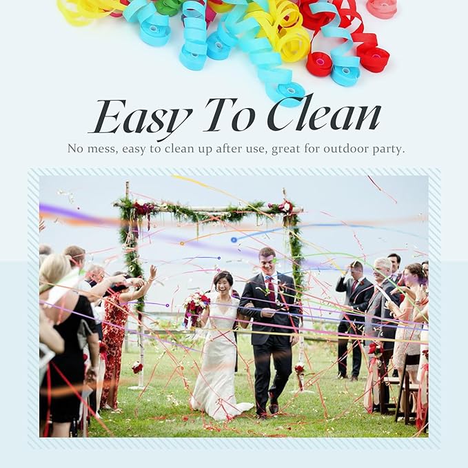 20Pack Colorful Streamer Poppers, No Mess Multi-Color Paper Crackers, Hand Throw Confetti Streamers for Birthday, Wedding, Party Celebrations
