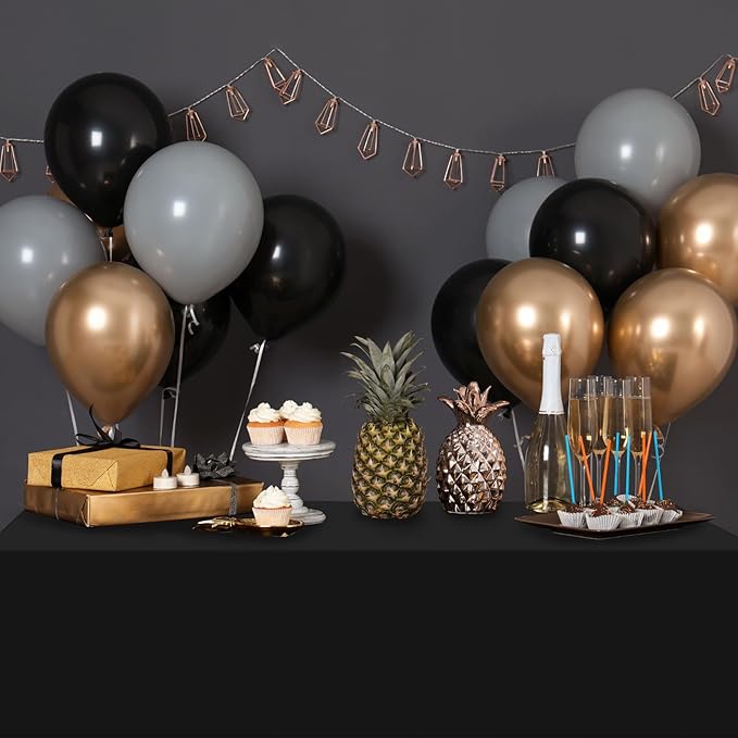 32 Pack Black Plastic Tablecloth for Rectangle Tables, Premium Decorative Black Disposable Table Cloths for Parties, Bulk Rectangle Party Table Cover for Birthday, Wedding, Anniversary, 54 x 108 Inch