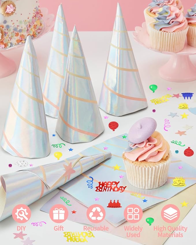1500 PCS Happy Birthday Confetti, Multi-Color Birthday Confetti Metallic Foil Balloon Confettis, Table Decorations for Party, Baby Shower, DIY Arts and Crafting