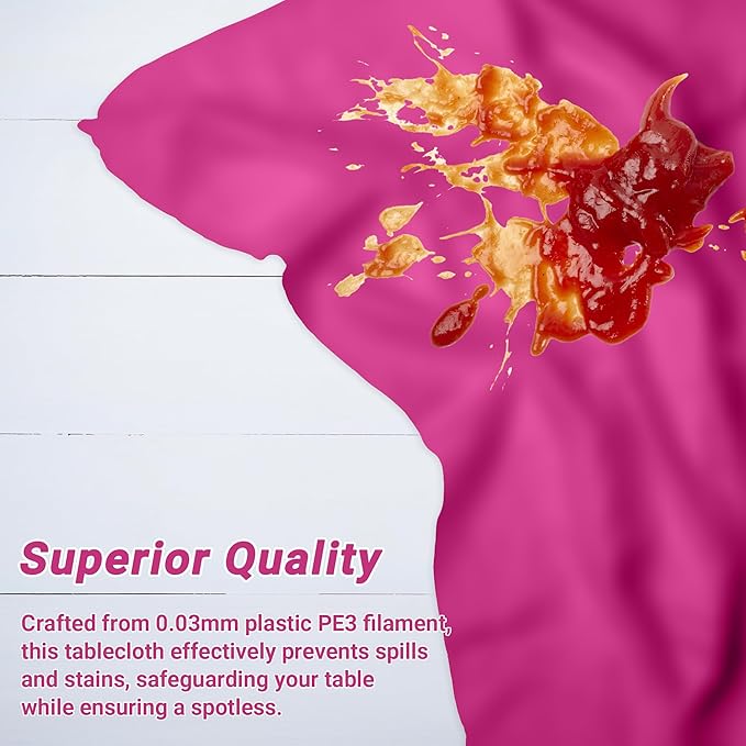 12 PCS Rose Red Disposable Tablecloth, Rectangle Plastic Table Cover, Elegant Smooth Table Cloth, 54 X 108 IN Hot Red Disposable Tablecloth for Birthday Parties, Weddings, Picnics, and Outdoor Events