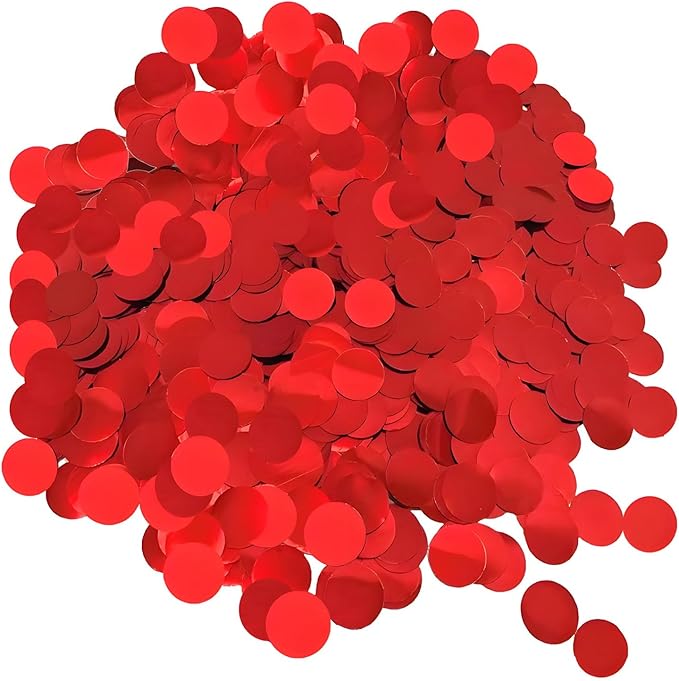 Red Metallic Foil Confetti 8000 Pcs Shiny Round Table Confetti for Fill Balloon Wedding Graduation Party Decorations,60g of pack