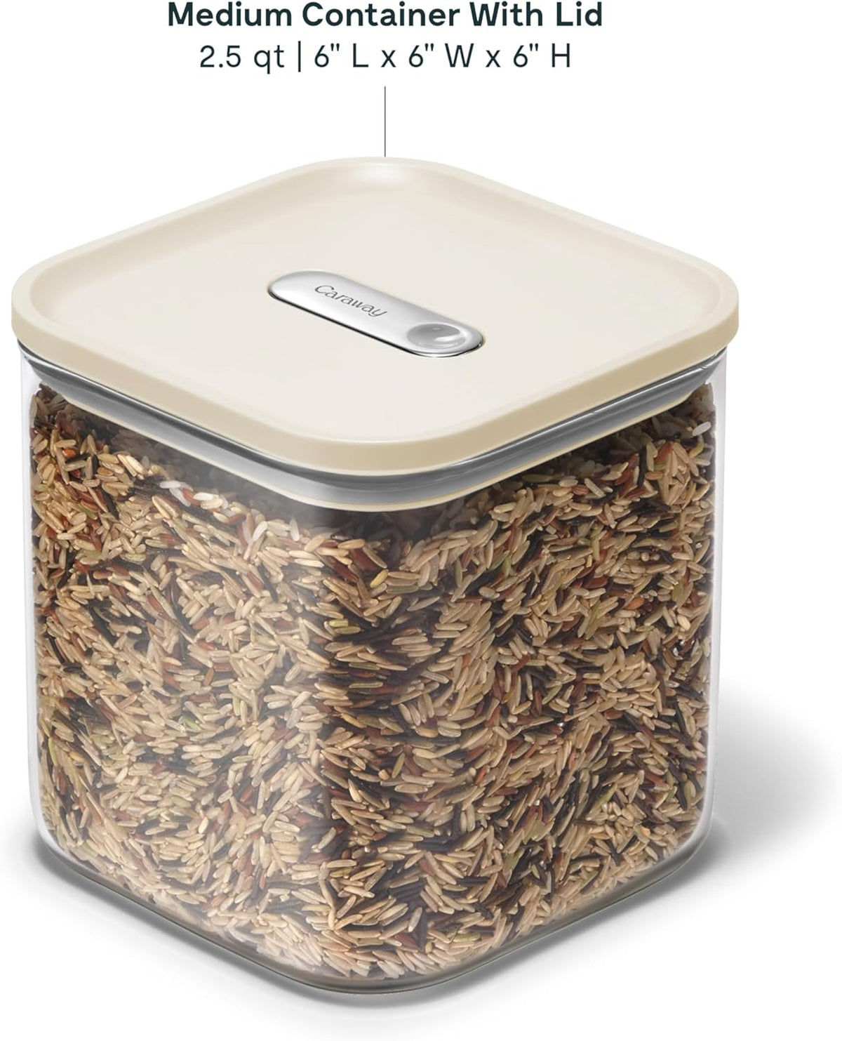 Caraway 2.5qt Glass Airtight Food Storage Container with Lid – Non-Toxic, BPA-Free Kitchen Storage Container – Stackable