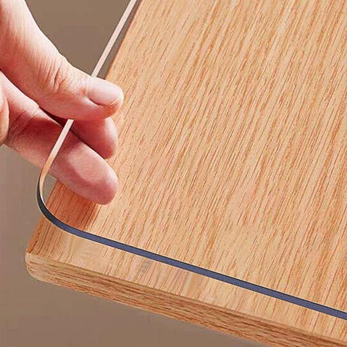 Clear Table Protector 26 x 60 Inch, 1.5mm Thick Plastic Table Cover, Waterproof PVC Clear Table Cover Protector, Desk Protector Mat, Writing Desk Pad for Desktop, Coffee & Dining Room Table