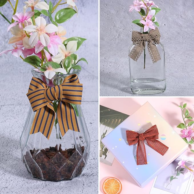 BEEFLYING 3 Styles Wire Edged Ribbons for Gift Wrapping, 25~28mm×2.7m Fabric Satin Ribbons for Wedding Party Decoration Hair Bows Flower Bounquet Sewing and Craft, 9 Yards