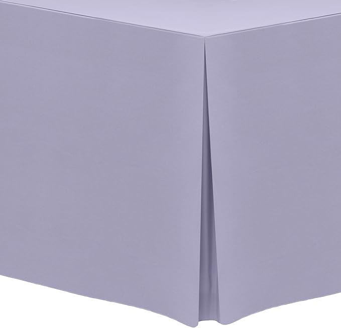 Ultimate Textile 5 ft. Fitted Polyester Tablecloth - Fits 30 x 60-Inch Banquet and Folding Rectangular Tables - 42" H, Lilac Light Purple