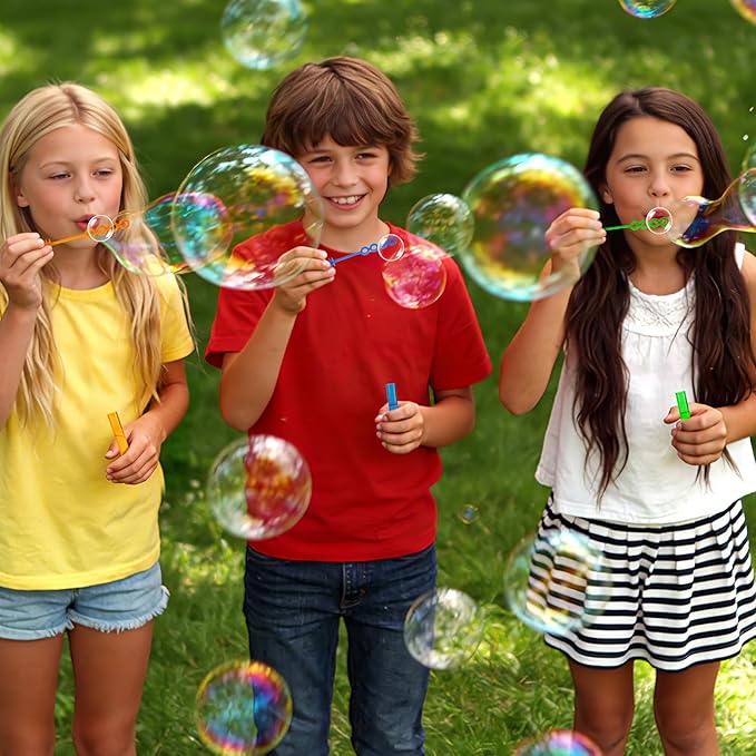 32 Pcs Mini Bubble Wadns Party Favors for Kids,8-Color Bubble Stick, Thanksgiving and New Year, Theme Birthday, Wedding, Summer Girls and Boys Carnival, Outdoor Gifts for Students
