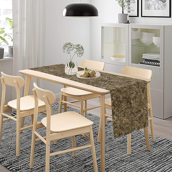 Forest Tree Bark Table Runner, Retro Camo Rustic Country Old Trunk Wood Table Runner for Home Kitchen Outdoor Party 13x60in