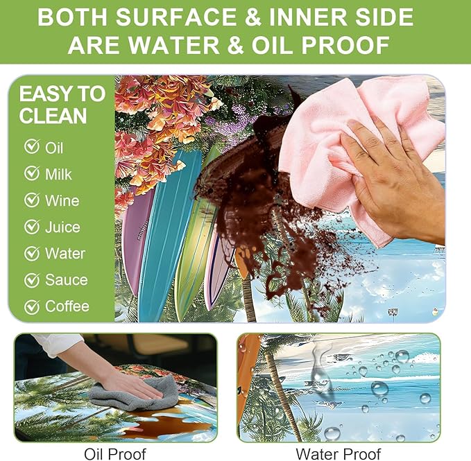 ANNA QUEEN Hot Air Balloon Summer Flower Picnic Table Cover 6FT with Bench Covers Picnic Table Cover Set 3PCS 72"x30", Outdoor Bench and Tablecloth Furniture Protection