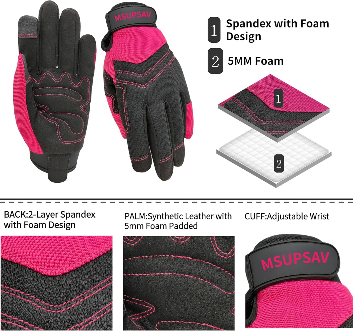 Thorn Proof&Puncture Resistant Gardening Gloves with Grip,Garden Gloves for Women, Leather Work Gloves,Gifts