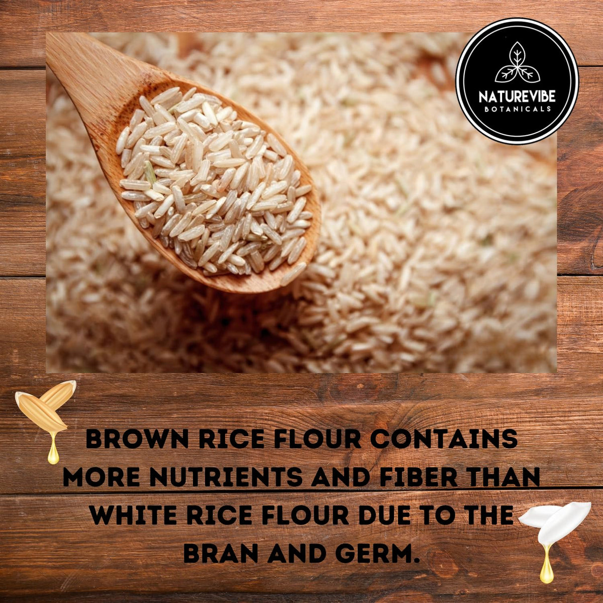 Naturevibe Botanicals Brown Rice Flour 5 lb | Whole Grain Gluten-Free Flour | Finely Ground, Non-GMO | Ideal for Baking, Rotis, Breads, Baby Food, Thickening &amp; Healthy Recipes 80 Ounces