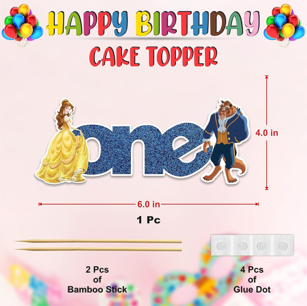 Seyal® Bauty & The Bast One Cake Topper