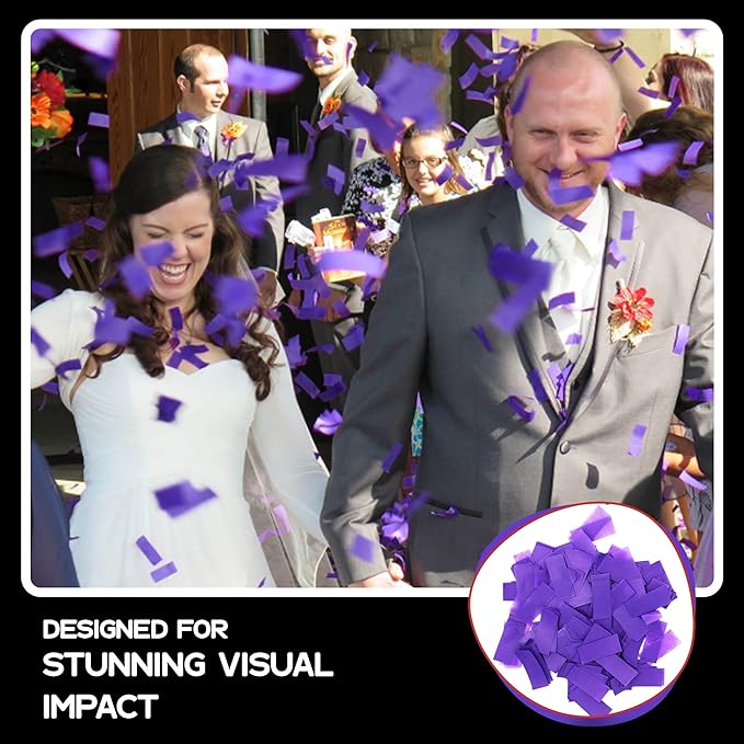 Ultimate Confetti, Purple Biodegradable Confetti - Rectangular Fluttering Tissue Paper Confetti for Cannon and Launcher use – Best for Gender Reveal, Wedding, Parties, and Live Events - 1 lb, 16 oz