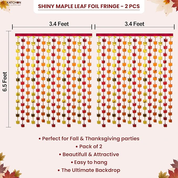 KatchOn, Thanksgiving Decor Fringes – Pack of 2 | Maple Leaf Fringes for Thanksgivng Decorations, Friendsging Decorations, Harvest Decorations, Indoor, Outdoor, Friendsgiving Party Decorations
