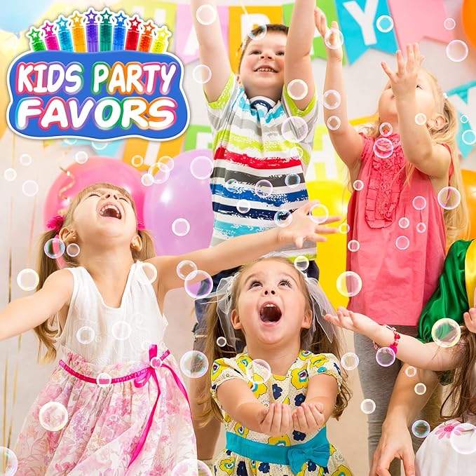 360 Pcs Mini Bubble Wands in 10 Colors, Bulk Party Favors for Kids, Themed Birthday, Christmas, New Year, Valentine, Carnival, School Classroom Prizes for Boys & Girls, Ideal Goodies Bags Stuffers