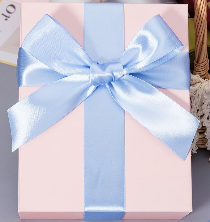 YASEO 1 1/2 Inch Sky Blue Solid Satin Ribbon, 50 Yards Craft Fabric Ribbon for Gift Wrapping Floral Bouquets Wedding Party Decoration