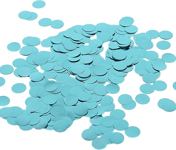 BATTIFE Metallic Glitter Foil Confetti Round Table Confetti Dots for Wedding Party Celebration Decorations 1.8oz - 0.6inch (Teal Blue)