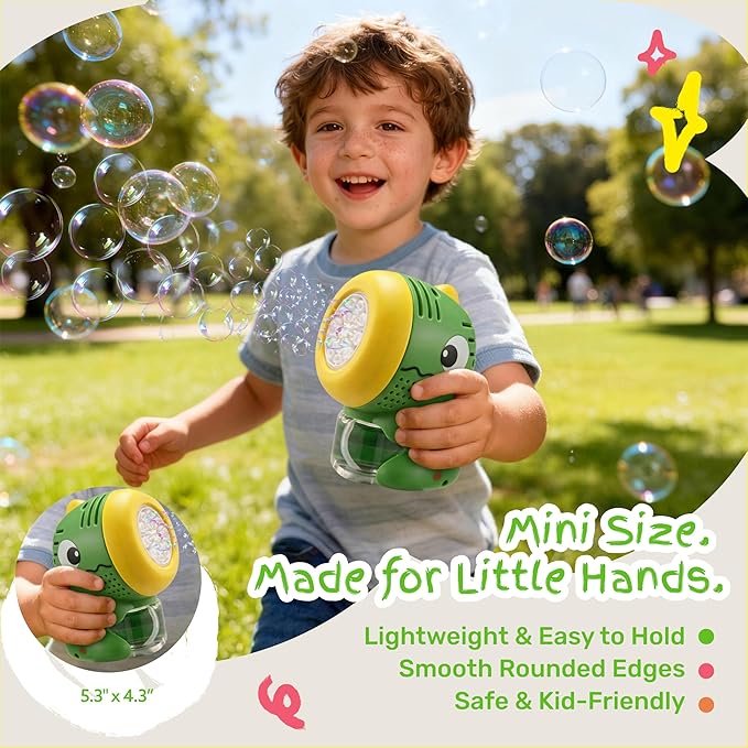 SYNCFUN 2 Pcs Dinosaur Bubble Machines for Toddlers, Unicorn Mini Bubble Machines with Bubble Solution for Kids,Toddlers, Summer Outdoor Party Favors, Kids Easter Birthday Gift