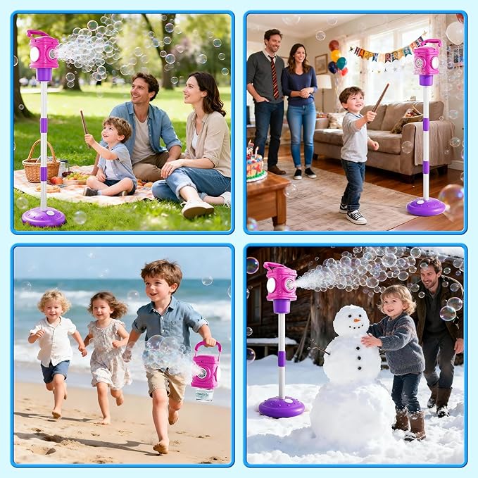2-in-1 Remote Street Lamp Bubble Machine for Kids 3-6 4-8 Years Old Outdoor & Indoor Bubble Maker Toys with Lights for Boys and Girls 3 4 5 6 7 8+ Birthday Party Gifts